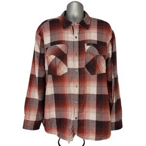 Wrangler ATG Thermal Lined Red Flannel Button Down Shirt Jacket Shacket Size XXL